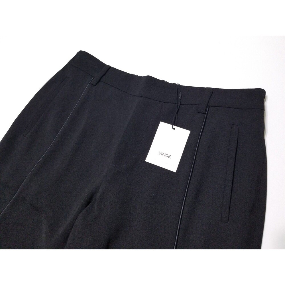 NWT Vince Relaxed Satin Piped Pull-On Trouser Pants in Black Size XS, S $295 - Picture 3 of 14
